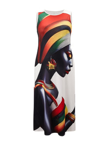 Women's Sleeveless Casual Print Dress