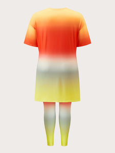 Plus Size Chic Gradient Two-Piece Set