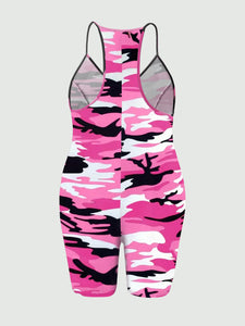 Women's Plus Size Camouflage Print Romper Jumpsuit